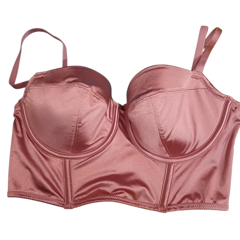 Auden Pink Satin Bra Corset Top Medium